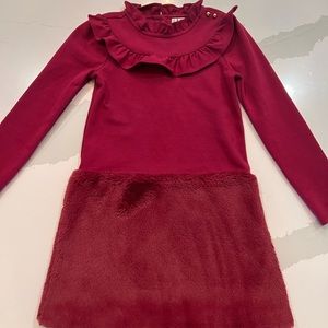 Janie and Jack faux fur band dress. Size 8